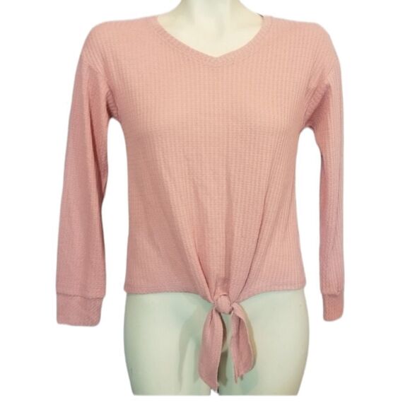 Walking on Sunshine Pink Knot Blouse Size Large - Picture 1 of 6